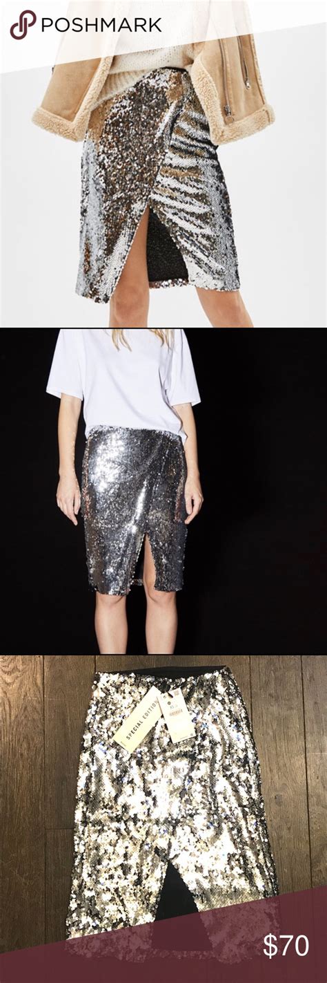 bershka sequin wrap midi skirt   clothes design fashion skirts