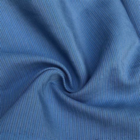 apc fabrics  cotton lyocell tencel blend striped ocean blue woven fabric   yard