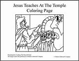 Jesus Coloring Pages Temple Teaches Teaching Crafts Printable Map Solomon Synagogue Bible God School Word Sunday Kids Teachings King Activities sketch template