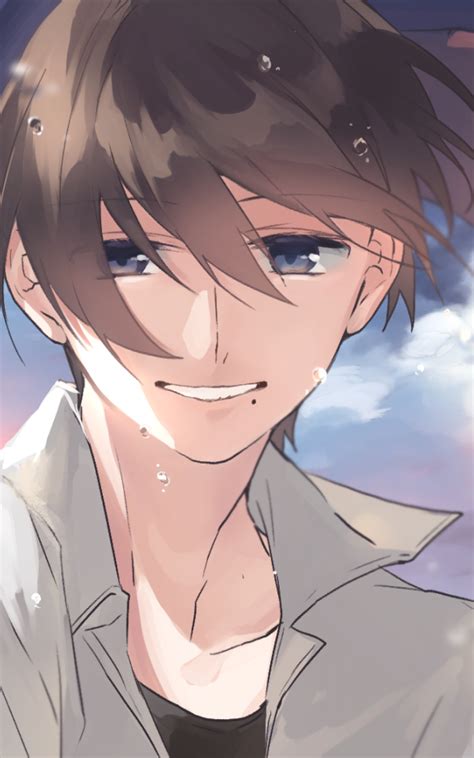 anime boy side profile smile  tenor maker  gif keyboard add