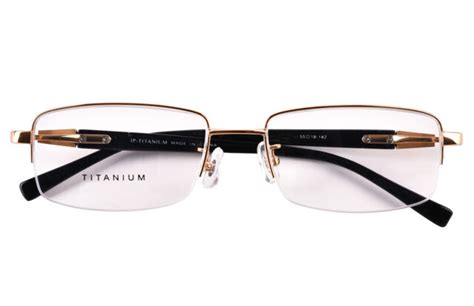 100 pure titanium men half rimless optical business eyeglasses frame