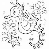 Coloring Seahorse Pages Printable Kids Print sketch template