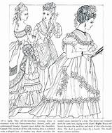 Coloring Pages Victorian Fashion Book Adult Dover Publications Color Printable Godey Fashions Doverpublications Christmas Ladies Dresses Vintage Sheets Adults Books sketch template
