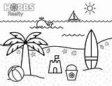 Coloring Beach Pages Kids Print Each sketch template