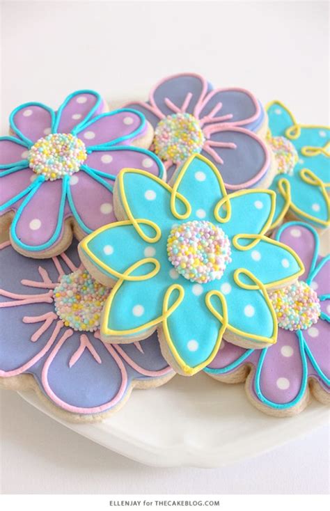 flower sugar cookies  cake blog