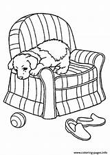 Coloring Sofa Pages Pup Puppy Chair Printable Color Slipcover Print Getcolorings Getdrawings sketch template