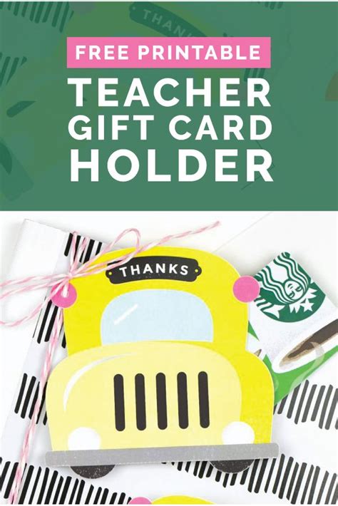printable teacher gift card holder  perfect  teachers