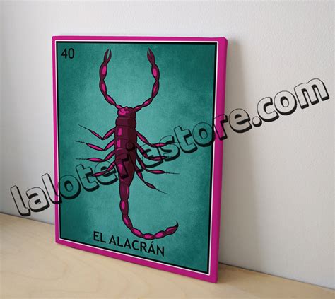 Canvas 8x10 El Alacran Loteria Card Stretched And Ready