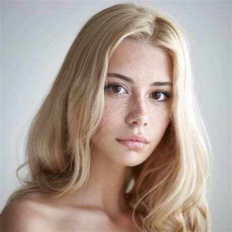 blonde hair brown eyes freckles model cute woman hair beauty