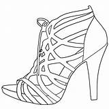 Heel High Drawing Shoe Template Sandals Templates Sandal Coloring Pages Drawings Getdrawings sketch template