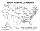 Map Coloring Plate License Road Trip Games State Kids Game Snack Mix Pages Fun Template Mores sketch template