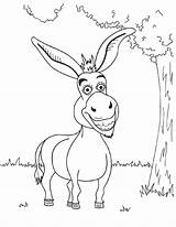 Donkey Coloring Pages Shrek Funny Cartoon Printable Kids Colorir Para Desenhos Desenho Baby Color Print Drawing Mule Smiling Book Bestcoloringpagesforkids sketch template