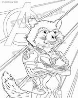 Raccoon sketch template
