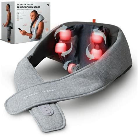 sharper image realtouch shiatsu massager warming heat soothes sore