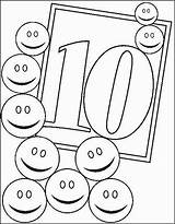 Number Worksheets Coloring Ten Tracing Kindergarten Crafts Preschool Comment First sketch template
