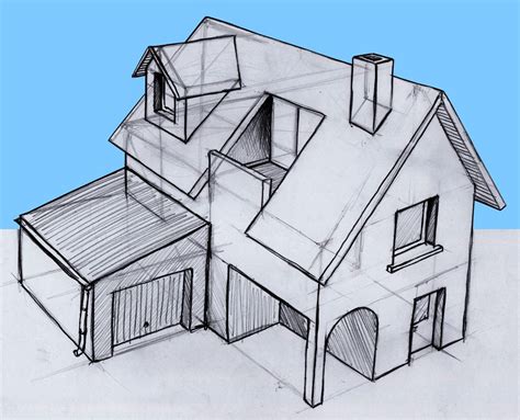 drawing    story house  garages   top   floor