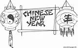 Chinese Year Coloring Pages Lanterns Printable Print sketch template