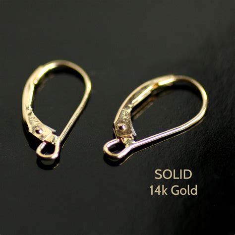 solid  gold leverback earring findings  gauge  cactusavenue