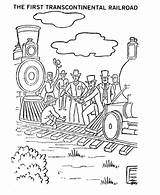 Coloring Railroad Industrial Transcontinental Revolution History Pages American Activities Revolucion Revolución 1869 Westward Usa Printables La Expansion Easy America Spike sketch template