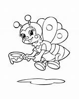 Colorir Abelha Mel Abelhas Lebah Mewarnai Colher Bumblebee Pintarmewarnai Spoon Tudodesenhos Colornimbus Animais Educação Sebarkan sketch template