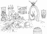 Coloring Cave Pirate Gold Pages Treasure Alligators Pile Pirates Printable Kids Bluebison Monkey Drawings Finding Group Room 1254 2kb Llama sketch template