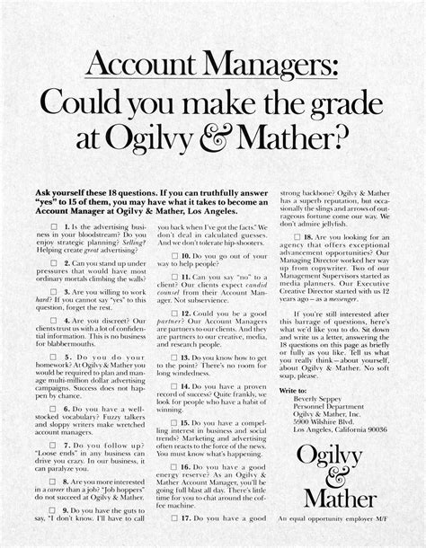 account managers     grade  ogilvy mather