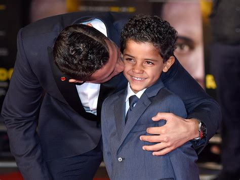 Cristiano Ronaldo And His Son At The Premiere Of Ronaldo