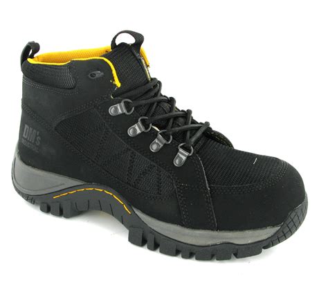 mens dr martens hamilton black steel toe cap safety ankle boots size   ebay