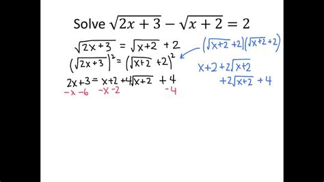 solving  radical equation square  youtube