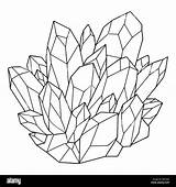 Crystal Coloring Vector Illustration Hand Stock Alamy Book Drawn sketch template
