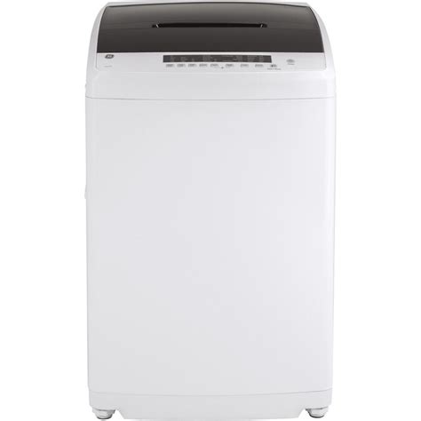 ge space saving  cu ft portable top load washer white   top