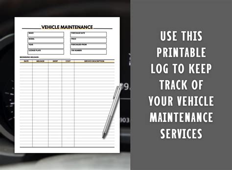 vehicle maintenance log vehicle service tracker vehicle repairs expense tracker letter