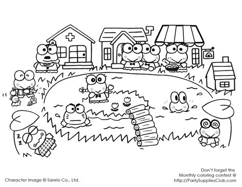 keroppi family  kitty  images deer coloring pages