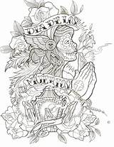 Chicano Thug School Muertos Sketch Getcolorings Willemxsm sketch template