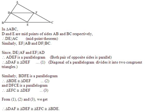 In Triangle Abc D E And F Are Respectively The Mid