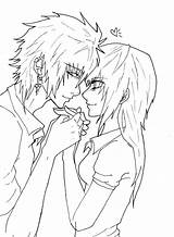Lineart Hugging Getcolorings Suzu Haired sketch template
