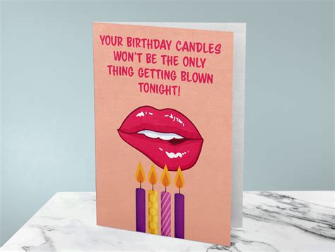 Kinky Flirty Funny Birthday Card Blow Candles Oral Sex For Etsy