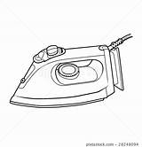 Iron Drawing Electrical Isolated Whit Vector Illustration Stock sketch template