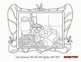 Coloring Still Life Pages Cezanne Paul Library Kids Popular sketch template