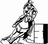 Barrel Rodeo Horses Cheval Barrels Cow Clker sketch template