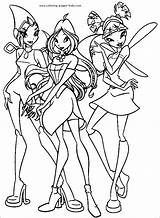 Winx Club Coloring Pages Cartoon Printable Character Color Kids Sheets Found sketch template
