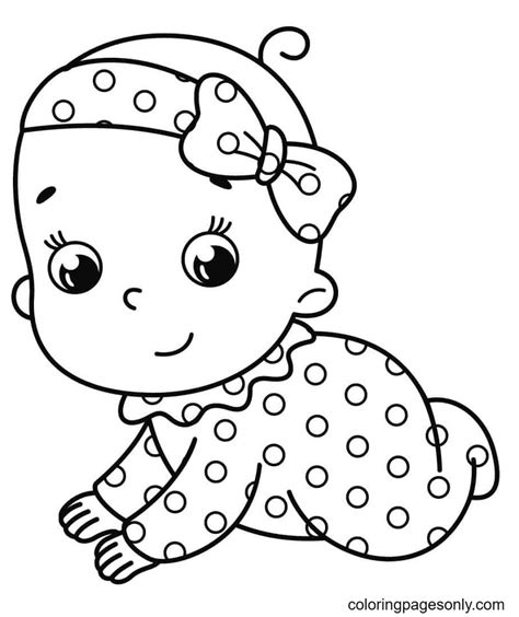 baby girl  happy coloring page  printable coloring pages