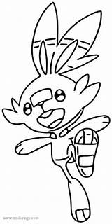 Pokemon Scorbunny Coloring Sword Pages Shield Pokémon Kolorowanki Xcolorings Printable Coloriages sketch template