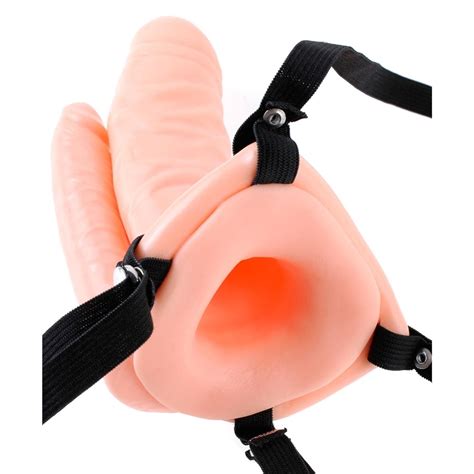fetish fantasy double penetrator vibrating hollow strap on cream 6 sex toys and adult