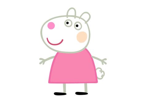 suzy sheep peppa pig character  vector