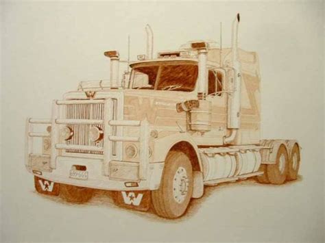 western star truck   ink sketches