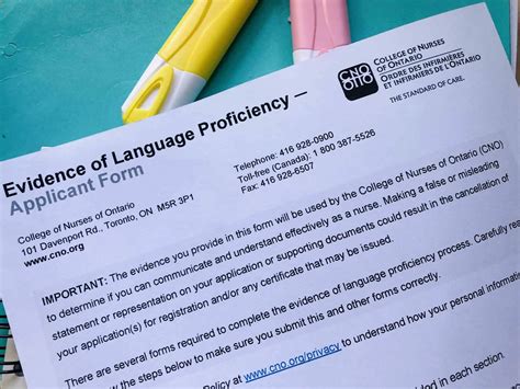 cno english proficiency forms explained