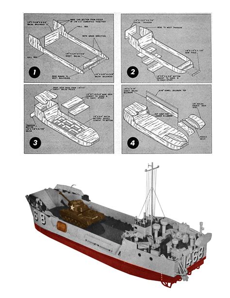 wwii model boat plans  scale  rc landing craft plans buildin vintage model plans