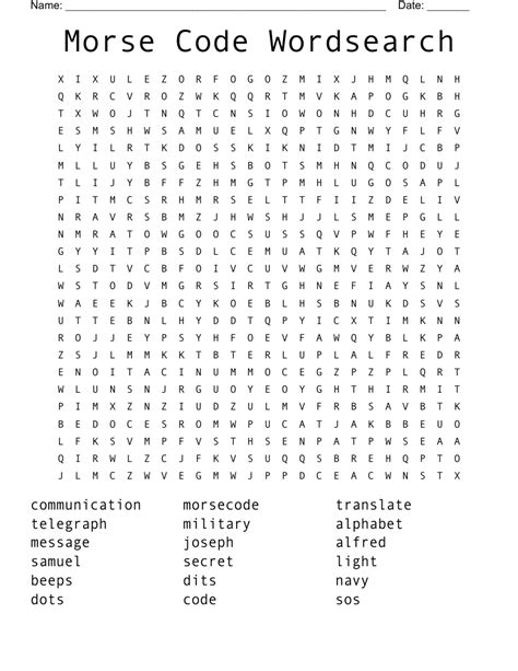 morse code puzzle printable