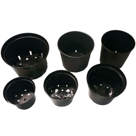 Strong Black Plastic Plant Flower Pots In Various Sizes